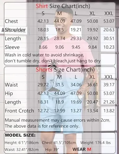 LecGee erkaklar uchun 2 qismli qisqa yengli sport kostyumi tropik grafikali futbolka Gavayi futbolkasi tekis shortilar yozgi kundalik kiyimlar to'plami - 6