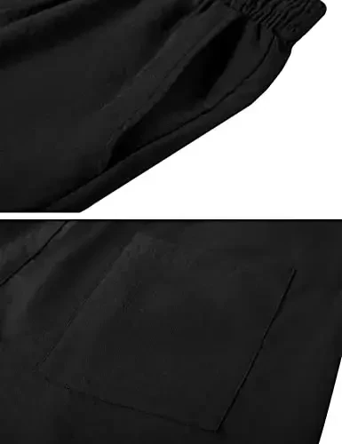 LecGee Linen Sets For Men Button Down Cuban Guayabera Shirt Shorts Set 2 Piece Linen Outfits - 5