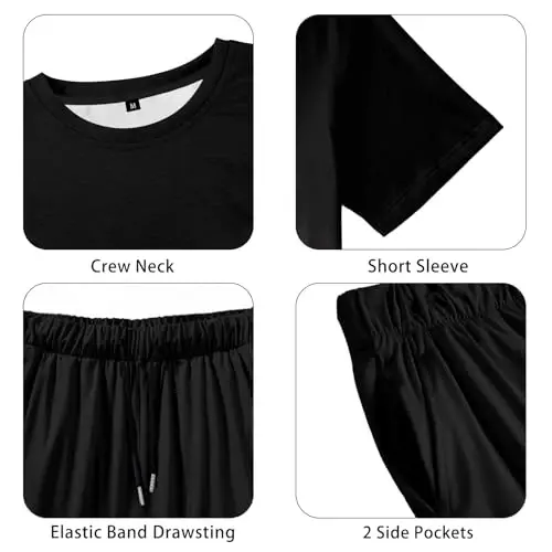 LecGee Men's 2 Piece Short Sleeve Tracksuit Tropical Graphic T Shirt Hawaiian Tee Solid Shorts Set Summer Casual Outfits - 5