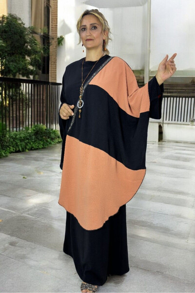 ЛЕЧУЧАЯ МЫШЬ РУКА КАМЕНЬ ОБРАБОТАННЫЙ ПАНЧО УДОБНЫЙ КРОЙ КЛЕШ ПЛАТЬЕ БОЛЬШОГО РАЗМЕРА ДВОЙНОЙ АЭРОБИН КОСТЮМ - 7