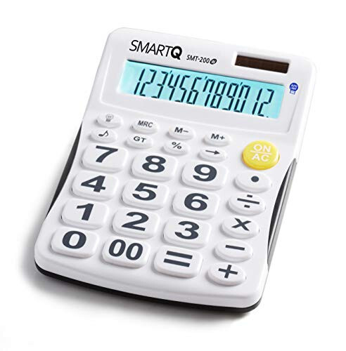 LED Back-Light Calculator Desktop SMT-200 / Added Sound Function (White) - 1