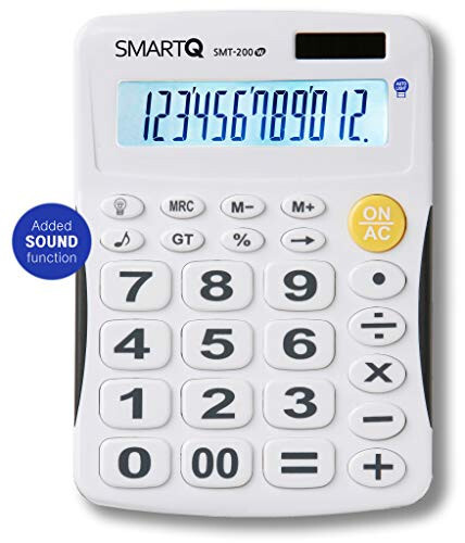 LED Back-Light Calculator Desktop SMT-200 / Added Sound Function (White) - 2