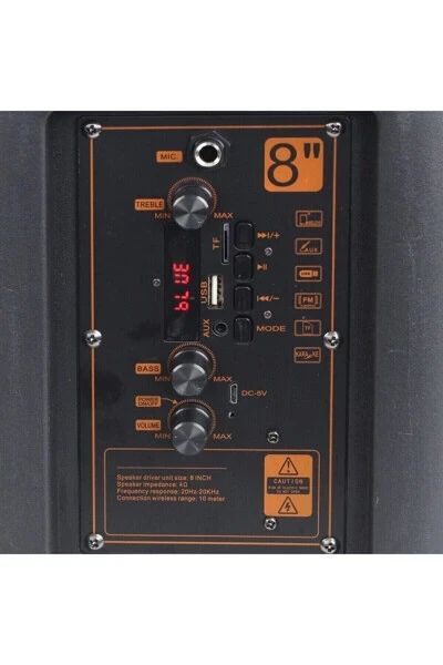 LED Bluetooth Party Speaker with Karaoke Microphone and Remote Control Sound System - 3