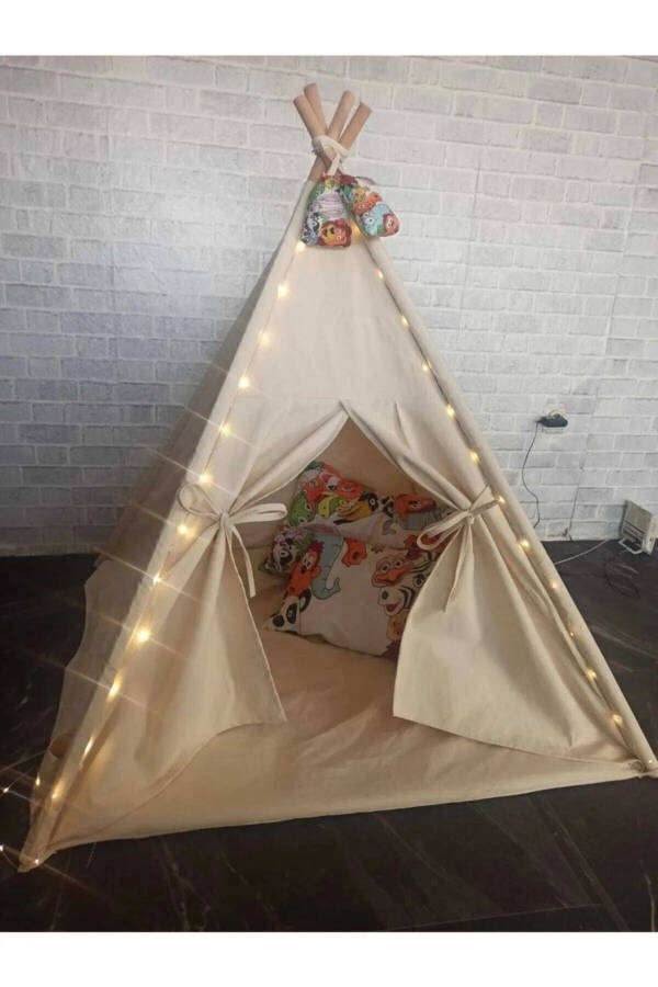 Led chiroqli o'rmon qizil terili o'yin chodiri Yog'och faoliyat maydoni Qalin o'yin uyi Qiz bola o'g'il bola o'yinchoq - 2