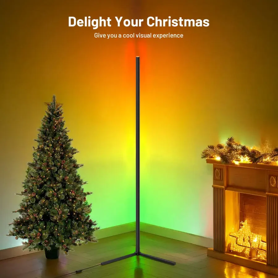 Led Corner Floor Lamp, Smart RGB Floor Lamp with APP&Remote,Mulit-Colors Changing, Music sync, Modern Corner led Light for Bedroom Living Room and Gaming Room, Timing&Schedule - 7
