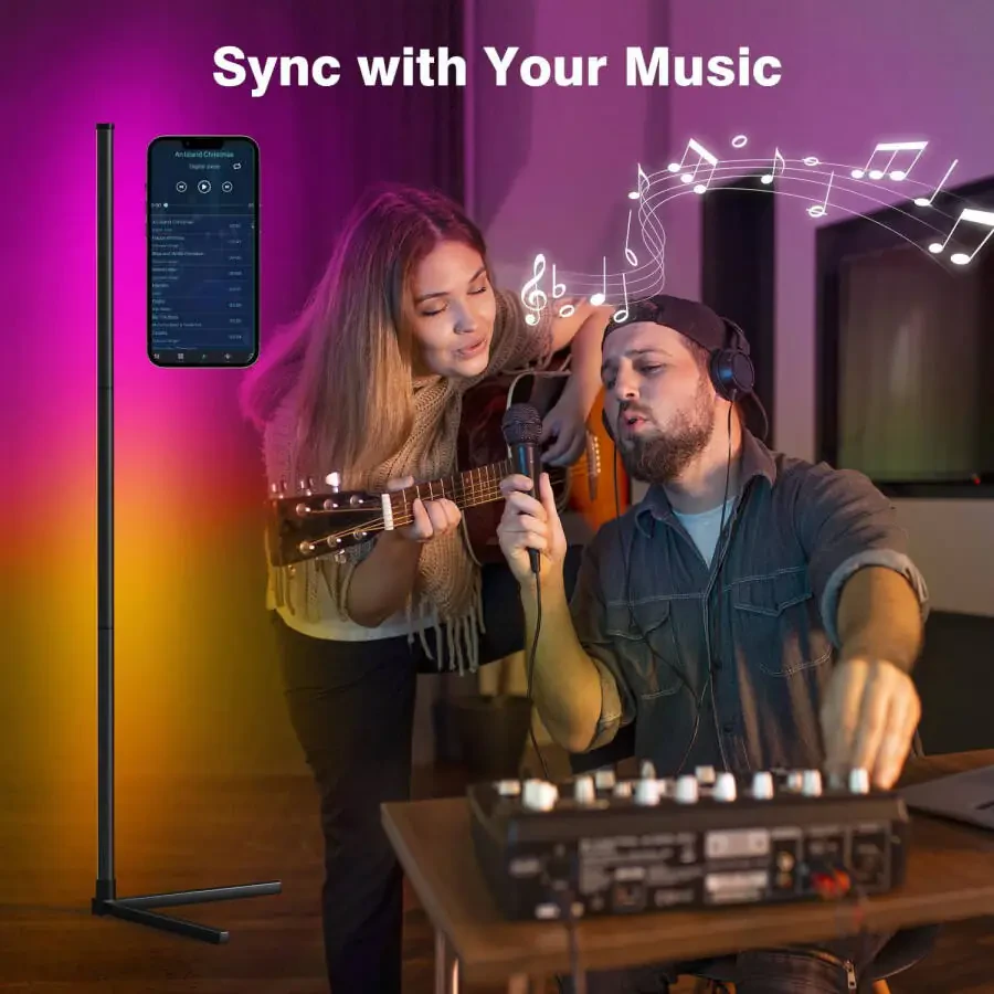 Led Corner Floor Lamp, Smart RGB Floor Lamp with APP&Remote,Mulit-Colors Changing, Music sync, Modern Corner led Light for Bedroom Living Room and Gaming Room, Timing&Schedule - 9