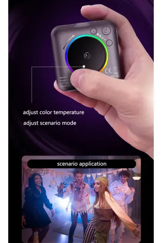 LED dolgu ışığı 2000MAH tam renkli çok portlu taşınabilir cep Video RGB ışık yaygın uyumlu LED ışık-V1 - 4
