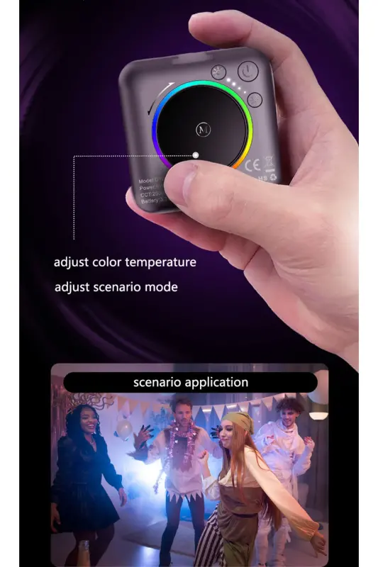 LED dolgu ışığı 2000MAH tam renkli çok portlu taşınabilir cep Video RGB ışık yaygın uyumlu LED ışık-V1 - 4