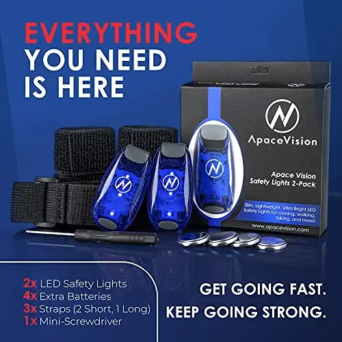 LED Güvenlik Işığı (2'li Paket) - Klipsli Çakar/Koşu Işıkları Koşucular, Köpek, Bisiklet, Yürüyüş, Tekne, Kayak, Bebek Arabası ve Daha Fazlası İçin - Yansıtıcı Teçhizatınız, Bisikletiniz İçin Yüksek Görünürlük Aksesuarları - 2