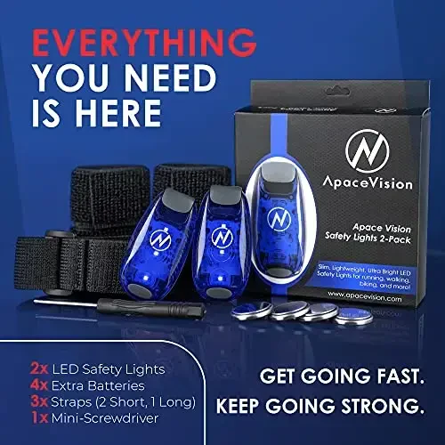 LED Safety Light (2 Pack) - Clip On Strobe/Running Lights for Runners, Dog, Bike, Walking, Boat, Kayak, Stroller and More - High Visibility Accessories for Your Reflective Gear, Bicycle - LED (1)