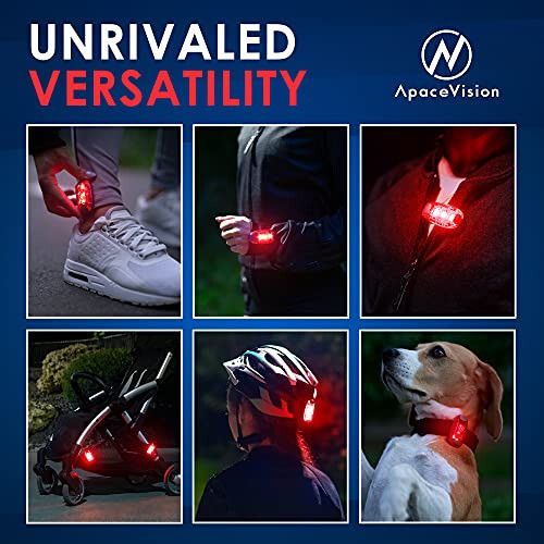 LED Safety Light (2 Pack) - Clip On Strobe/Running Lights for Runners, Dog, Bike, Walking, Boat, Kayak, Stroller and More - High Visibility Accessories for Your Reflective Gear, Bicycle - 12