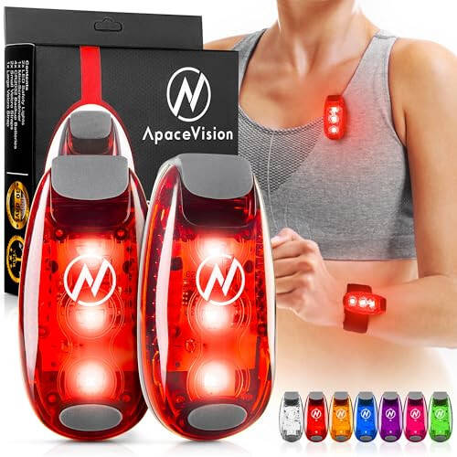 LED Safety Light (2 Pack) - Clip On Strobe/Running Lights for Runners, Dog, Bike, Walking, Boat, Kayak, Stroller and More - High Visibility Accessories for Your Reflective Gear, Bicycle - 13