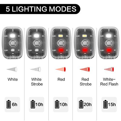 LED Safety Light, Clip On Strobe/Running Lights for Runners, Bike Tail Light with 5 Lighting Modes, High Visibility Accessories for Cycling, Hiking, Dogs and Kids - 3