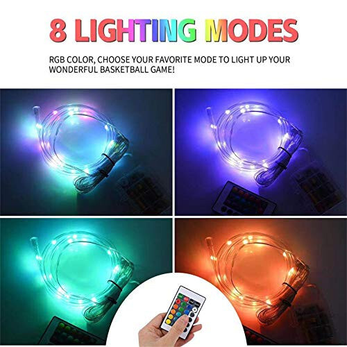 Led Hoop Light Basketball Rim - Adjustable Remote Basketball hoop Lights,16 Color Waterproof Super Bright LED Light,Suitable Good Gift for Kids to Play Outdoors at Night, Training - 3