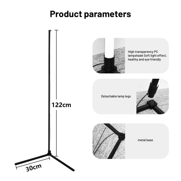 Led Corner Floor Lamp, Smart RGB Floor Lamp with APP&Remote,Mulit-Colors Changing, Music sync, Modern Corner led Light for Bedroom Living Room and Gaming Room, Timing&Schedule - BITIWEND (1)