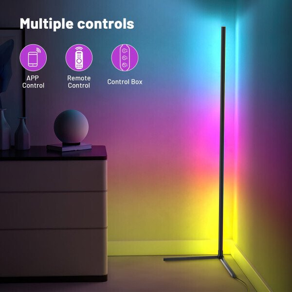 Led Corner Floor Lamp, Smart RGB Floor Lamp with APP&Remote,Mulit-Colors Changing, Music sync, Modern Corner led Light for Bedroom Living Room and Gaming Room, Timing&Schedule - 3