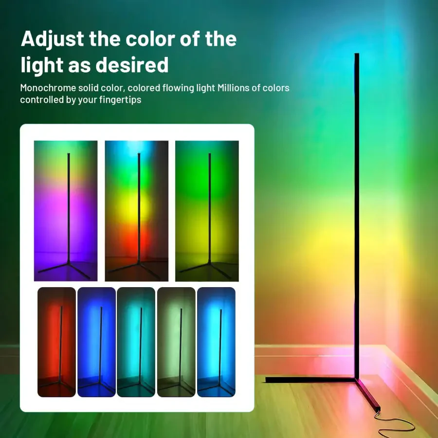 Led Corner Floor Lamp, Smart RGB Floor Lamp with APP&Remote,Mulit-Colors Changing, Music sync, Modern Corner led Light for Bedroom Living Room and Gaming Room, Timing&Schedule - 6