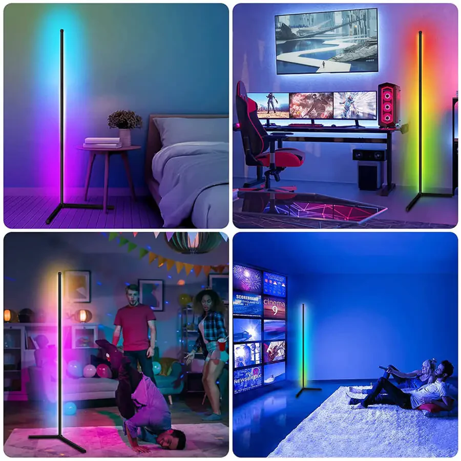 Led Corner Floor Lamp, Smart RGB Floor Lamp with APP&Remote,Mulit-Colors Changing, Music sync, Modern Corner led Light for Bedroom Living Room and Gaming Room, Timing&Schedule - 8