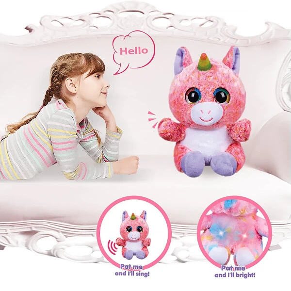 LED Light Bear up Bear Plush Toy, Creative Night Light & Bedtime Music,Glow Soft Plush Toy,Gifts Christmas,Birthday for 3+ Kids - Modazone (1)