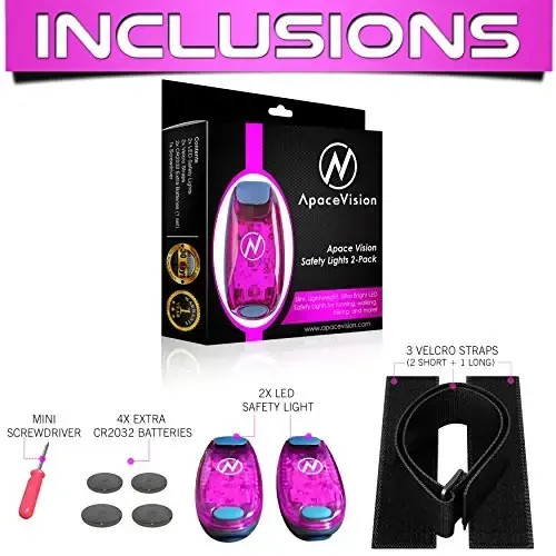 LED Safety Light (2 Pack) - Clip On Strobe/Running Lights for Runners, Dog, Bike, Walking, Boat, Kayak, Stroller and More - High Visibility Accessories for Your Reflective Gear, Bicycle - 2