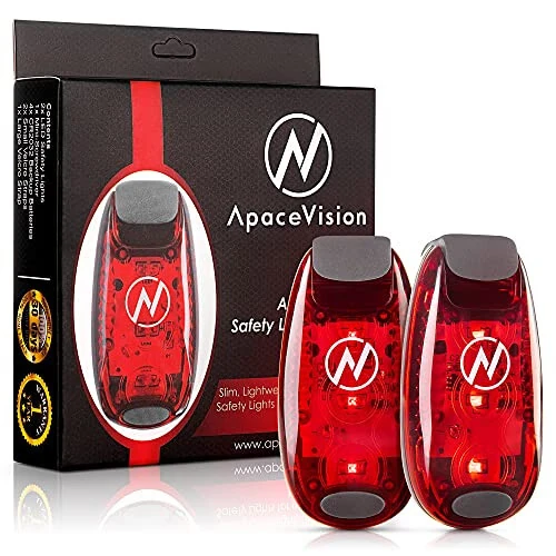 LED Safety Light (2 Pack) + Free Bonuses | Clip On Strobe/Running Lights for Runners, Dogs, Bike, Walking | The Best High Visibility Accessories for Your Reflective Gear, Bicycle etc - LED (1)