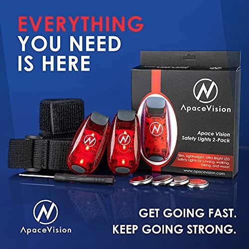 LED Safety Light (2 Pack) + Free Bonuses | Clip On Strobe/Running Lights for Runners, Dogs, Bike, Walking | The Best High Visibility Accessories for Your Reflective Gear, Bicycle etc - 3