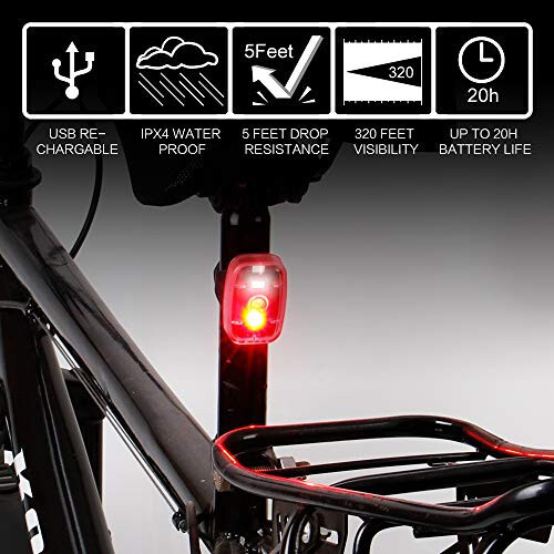 LED Safety Light, Clip On Strobe/Running Lights for Runners, Bike Tail Light with 5 Lighting Modes, High Visibility Accessories for Cycling, Hiking, Dogs and Kids - 6