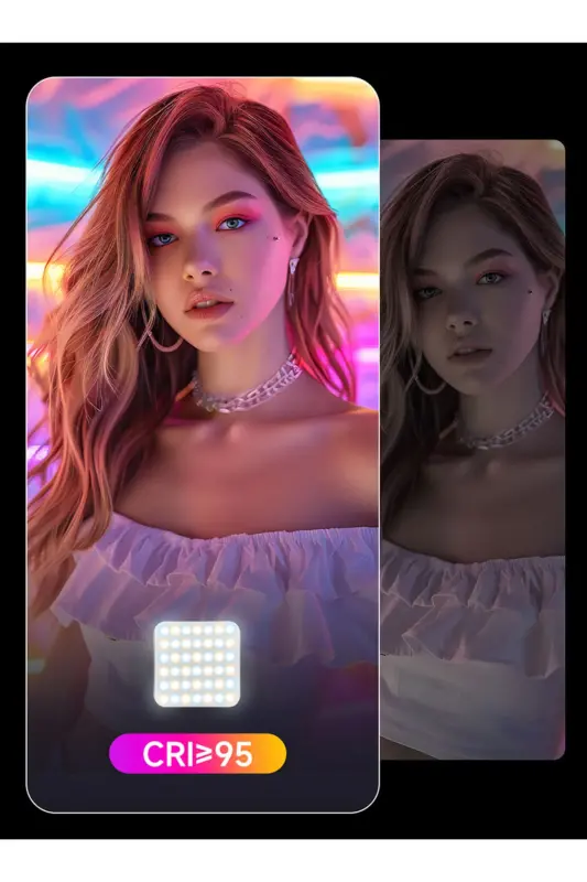 LED to'ldirgich yorug'ligi 2000MAH to'liq rangli ko'p portli ko'chma cho'ntak Video RGB yorug'lik keng tarqalgan mos LED yorug'lik-V1 - 3