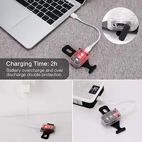 LED Xavfsizlik chirog'i, Yuguruvchilar uchun Clip On Strobe/Yugurish chiroqlari, 5 ta yoritish rejimi bilan velosiped orqa chirog'i, Velosiped, piyoda sayr qilish, itlar va bolalar uchun yuqori ko'rinadigan aksessuarlar - 1