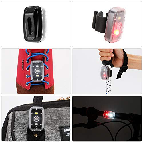 LED Xavfsizlik Chiroqi, Yuguruvchilar uchun Kliplarga o'rnatiladigan Stroboskop / Yuguruvchi Chiroqlar, 5 Yoritish Rejimiga ega Velosiped Orqa Chiroqi, Velosiped haydash, Piyoda yurish, Itlar va Bolalar uchun Yuqori Ko'rinishli Aksessuarlar - 4
