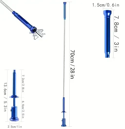 LED yoritgichli egiluvchan magnit tutqichli tirnoqli oluvchi asbob, axlat terish, uy tokchasi, drenajlar, hojatxona uchun 4 tirnoqli egiluvchan shlangli yordamchi asbob - 3
