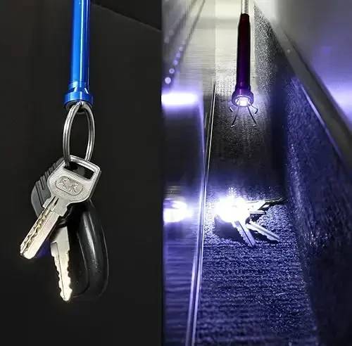 LED yoritgichli egiluvchan magnit tutqichli tirnoqli oluvchi asbob, axlat terish, uy tokchasi, drenajlar, hojatxona uchun 4 tirnoqli egiluvchan shlangli yordamchi asbob - 5