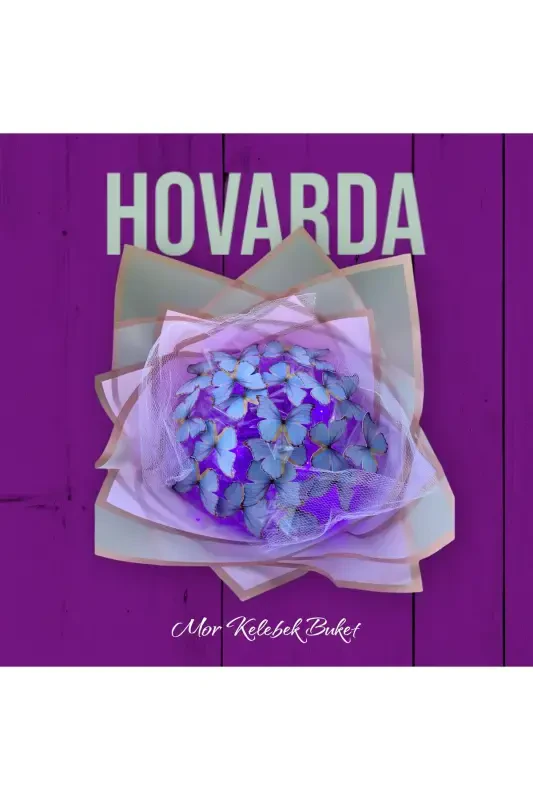 LED Yorug'li Binafsha Rangli Kapalak Gullasi Sevgiligaga Sovg'a Tug'ilgan Kun Onajonlar Kuni Sun'iy Gul Solmaydigan Onajonlarga - 3