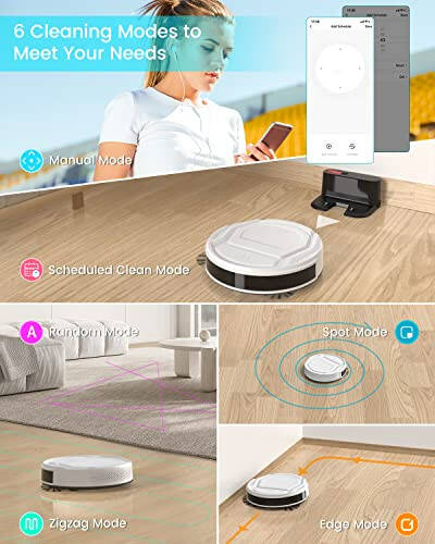Lefant M210 Pro Robot Chang'irg'ich, 2200Pa So'rish Kuchi, 120 Minut Ish Vaqti, 6 Tozalash Rejimlari, Jim, O'zi Zaryadlanadigan, Wi-Fi/Ilovalar Boshqaruvi, Uy Hayvonlari Junlari va Qattiq Pol Uchun Ideal, Oq - 2
