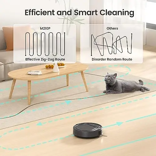 Lefant M210 Pro Robot Changyutgich, 2200Pa So'rish, O'ta Yupqa, Jim, O'z-o'zidan Zaryadlanuvchi Robot Changyutgich, Wi-Fi/APP, Alexa bilan mos (Kulrang) - 3