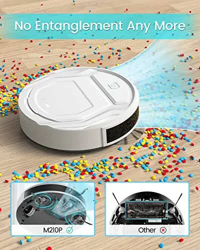 Lefant M210 Pro Robot Vacuum with 2200 Pa Powerful Suction, 6 Cleaning Modes, 120 Mins Runtime, Quiet, Self-Charging, Voice Control, Ideal for Pet Hair and Hard Floor, White - 1