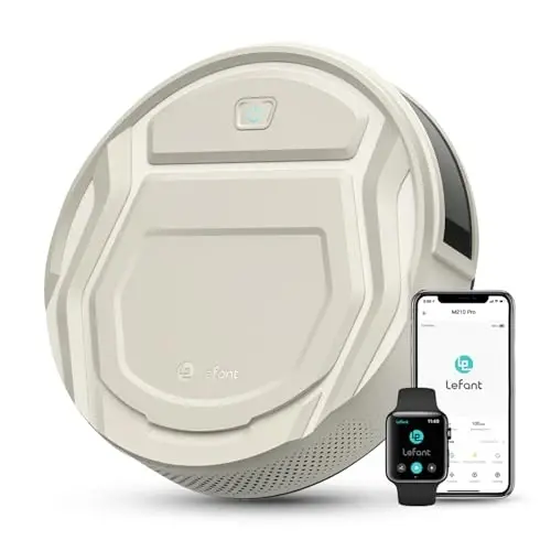 Lefant Robot Vacuum Cleaner M210 Pro,Slim,Quiet,2200Pa Suction,120 Min Self-Charging Robotic Vacuums, Freemove 3.0,WiFi/APP/Alexa,6 Cleaning Modes Ideal for Hard Floors Pet Hair Low Carpet,Champagne - 1