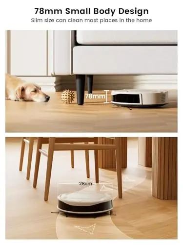 Lefant Robot Vacuum Cleaner M210 Pro,Slim,Quiet,2200Pa Suction,120 Min Self-Charging Robotic Vacuums, Freemove 3.0,WiFi/APP/Alexa,6 Cleaning Modes Ideal for Hard Floors Pet Hair Low Carpet,Champagne - 5
