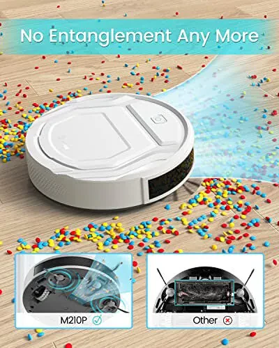 Lefant M210 Pro Robot Vacuum, 2200Pa Suction, 120 Mins Runtime, 6 Cleaning Modes, Quiet, Self-Charging, Wi-Fi/App Control, Ideal for Pet Hair and Hard Floor, White - Lefant