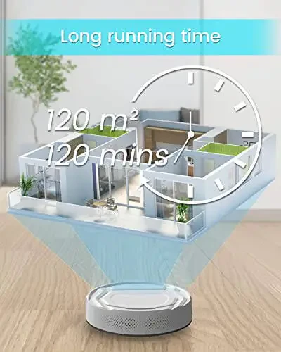 Lefant M210 Pro Robot Vacuum, 2200Pa Suction, 120 Mins Runtime, 6 Cleaning Modes, Quiet, Self-Charging, Wi-Fi/App Control, Ideal for Pet Hair and Hard Floor, White - 3