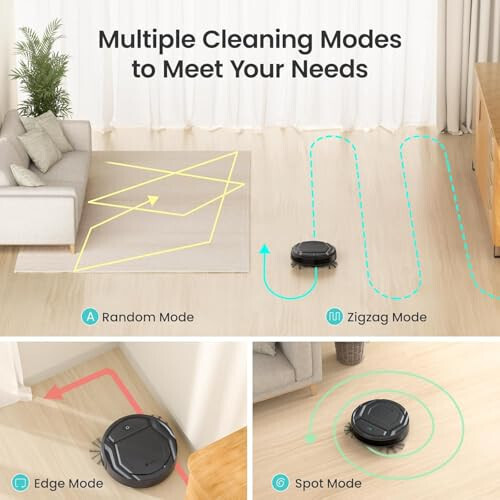 Lefant M210 Robot Vacuum Cleaner, 120-Min Runtime, Compact Design, Powerful Suction, Low Noise, Wi-Fi/App/Voice Control, Self-Charging, Scheduled Cleaning, Ideal for Pet Hair and Hard Floors, Black - 4