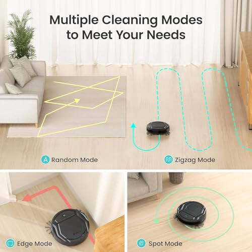 Lefant M210 Robot Vacuum Cleaner, 120-Min Runtime, Compact Design, Powerful Suction, Low Noise, Wi-Fi/App/Voice Control, Self-Charging, Scheduled Cleaning, Ideal for Pet Hair and Hard Floors, Black - 4