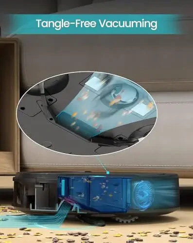 Lefant M210 Robotic Vacuums, 120 Mins Runtime, Powerful Suction, Small Body, Low Noise, Scheduled Cleaning, Automatic Self-Charging, Wi-Fi/App/Voice Control, Good for Pet Hair and Hard Floor, Black - 3