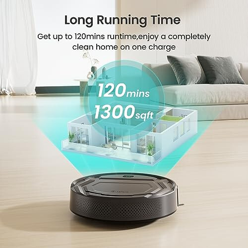 Lefant M210Pro Robot Süpürge, Güçlü Emiş, 120 Dakika Çalışma Süresi, Wi-Fi Bağlantısı, Planlı Temizlik, Alexa ile Uyumluluk, İnce Şarj Edilebilir Robot Süpürge, Ev, Evcil Hayvan Tüyleri, Sert Zeminler için - 5