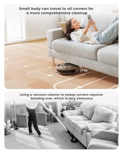 Lefant M320G Robotic Vacuum Cleaner, Carpet Detection, 8,000 Pa Suction, Low Noise, 800ml Visible Dustbin, 360 Mins Runtime, Self-Charging, Ideal for Hard Floor, Pet Hair, Golden Brown - 6