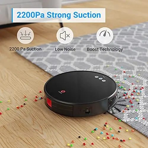 Lefant Robot changyutgich va mop, 3200Pa so‘rish quvvatiga ega robot changyutgich, aqlli navigatsiya, 150 daqiqa ishlash vaqti, Alexa va Google Assistant bilan ishlaydi, o‘z-o‘zidan zaryadlanadi, uy hayvonlari juni, pol, gilam uchun ideal (U180) - 4