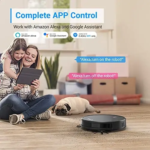 Lefant Robot changyutgich va mop, 3200Pa so‘rish quvvatiga ega robot changyutgich, aqlli navigatsiya, 150 daqiqa ishlash vaqti, Alexa va Google Assistant bilan ishlaydi, o‘z-o‘zidan zaryadlanadi, uy hayvonlari juni, pol, gilam uchun ideal (U180) - 2