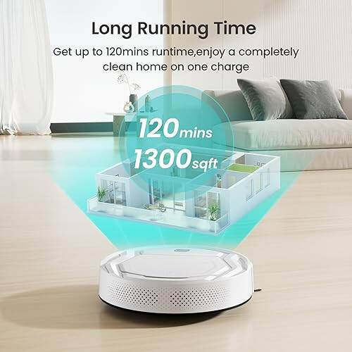 Lefant Robot Vacuum Cleaner, Strong Suction, 120 Mins Runtime, Slim, Low Noise, Automatic Self-Charging, Wi-Fi/App/Alexa Control, Ideal for Pet Hair Hard Floor and Daily Cleaning, M210 - 5