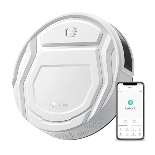 Lefant Robot Vacuum Cleaner, Strong Suction, 120 Mins Runtime, Slim, Low Noise, Automatic Self-Charging, Wi-Fi/App/Alexa Control, Ideal for Pet Hair Hard Floor and Daily Cleaning, M210 - Lefant