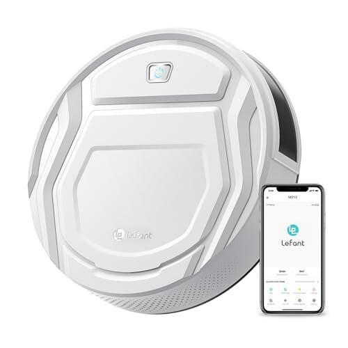Lefant Robot Vacuum Cleaner, Strong Suction, 120 Mins Runtime, Slim, Low Noise, Automatic Self-Charging, Wi-Fi/App/Alexa Control, Ideal for Pet Hair Hard Floor and Daily Cleaning, M210 - Lefant